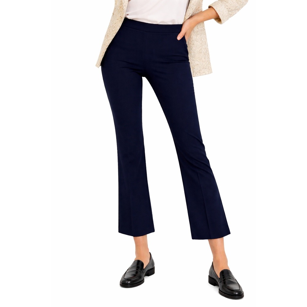 M.M.LAFLEUR Kick Flare Foster Pant In Dark Navy Blue Women Size 12 Casual Office